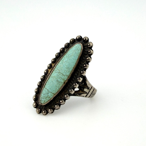 Navajo 925 Sterling Silver Green Turquoise Ring Native American Artist Size 7.5 Navajo 925 Sterling Silver Green Turquoise Ring Native American Artist Size 7.5