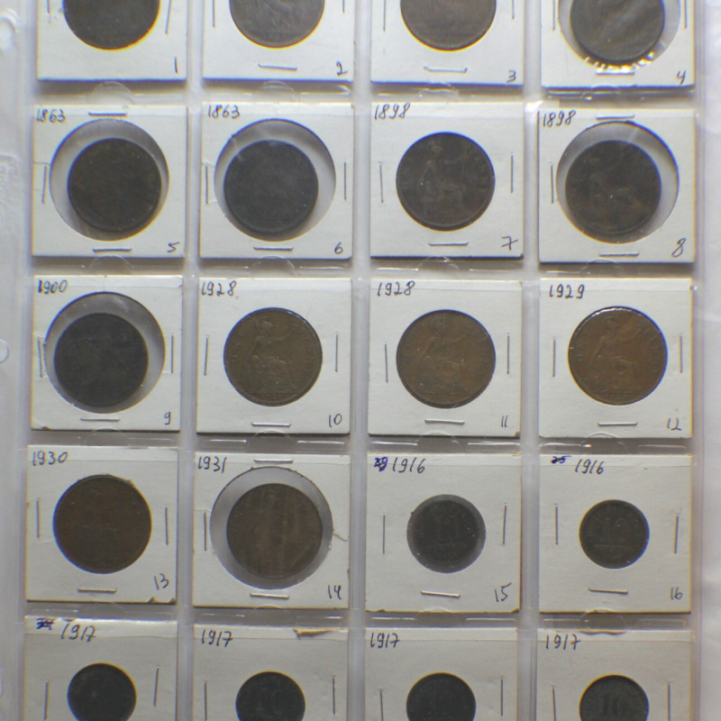 1861-1917 20 Pieces of Collection Coins Great Britian Victorian & GERMAN EMPIRE