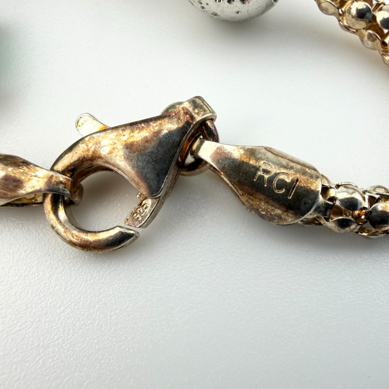 925 Sterling Silver Italian RCI Bracelet With Cute Charms, 7.5 ich