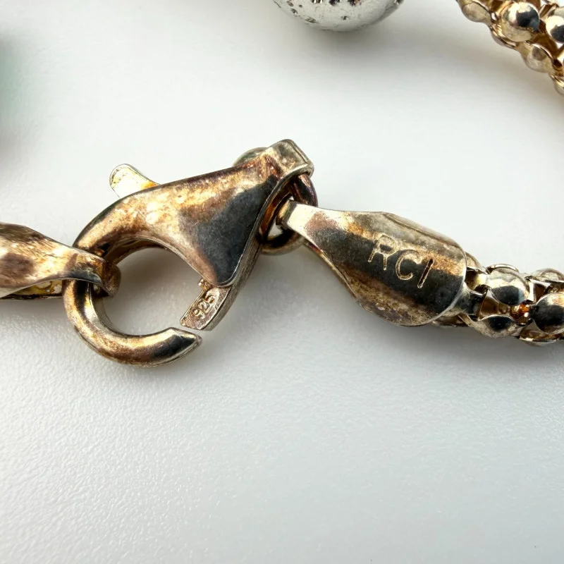 925 Sterling Silver Italian RCI Bracelet With Cute Charms, 7.5 ich