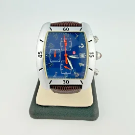 Michele Urban Chronograph Blue Dial Quartz Watch Aluminum Case Japan