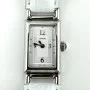 Coach Vintage Silver Tank Watch White Leather Strap - Rectangular Ladies Watch