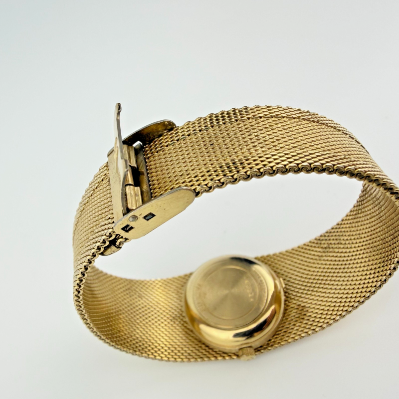 Vintage Bulova Accutron Ladies 10K Gold Filled Mesh Bracelet Watch 6.5"