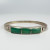 Vintage MEXICO 950 Sterling Silver Green Jade Inlay Hinged Bangle Bracelet