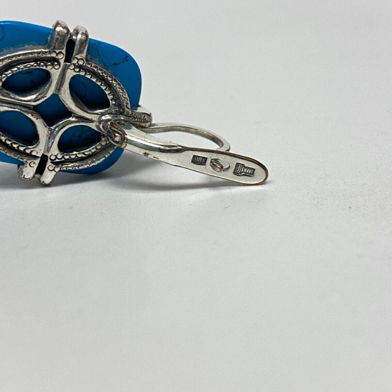 Jenavi Turquoise and Sterling Silver Earrings Vintage Jenavi Turquoise and Sterling Silver Earrings Vintage