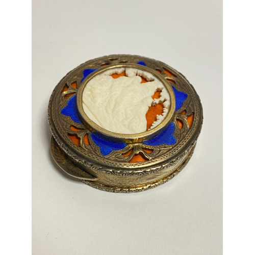 Vintage Italian 800 Silver Compact Case with Decoration, Italy S.F.A Vintage Italian 800 Silver Compact Case with Decoration, Italy S.F.A