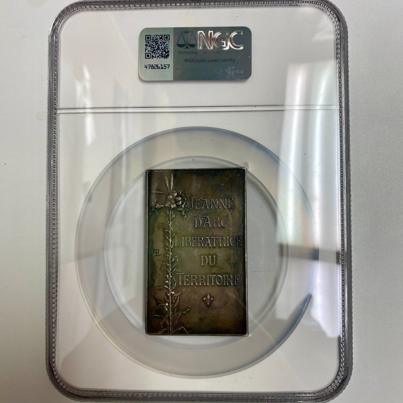France Silver Jeanne D'Arc Dupuis - (67x41mm) Medal NGC AU 55