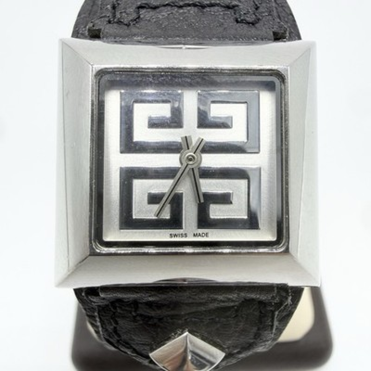 Givenchy GV.5238L Swiss Made Women’s Quartz Watch Black Leather 4G Silver Tone - Givenchy