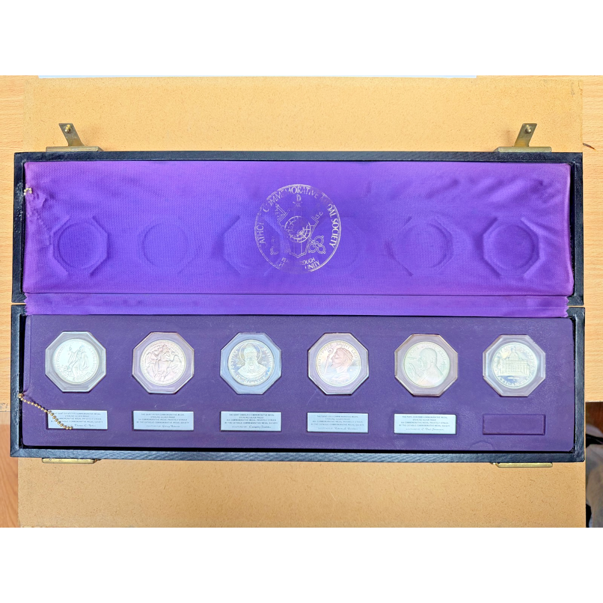 Catholic Commemorative Medal Society 6-Piece Sterling Silver Proof Popes Set