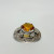 JF Silver Tone Faux Citrine Round Gemstone Circle Brooch JF Silver Tone Faux Citrine Round Gemstone Circle Brooch