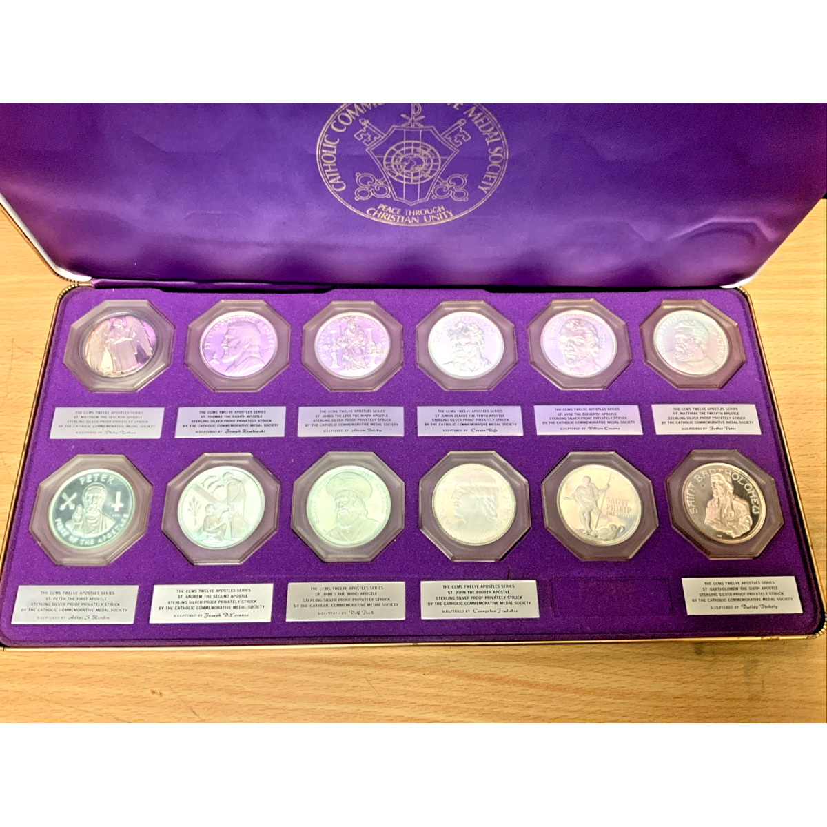 CCMS Catholic Commemorative Medal Society 12 Apostles Sterling Silver Proof Set