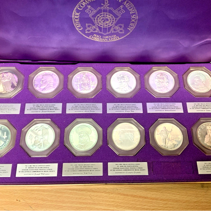 CCMS Catholic Commemorative Medal Society 12 Apostles Sterling Silver Proof Set