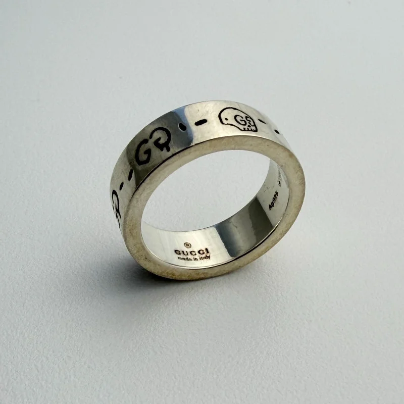 Gucci Ghost Ring Silver - Size 5 - Made in Italy - 0701 ARGENTO