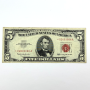 1963 $5 Red Seal United States Star Note - Serial * 02693886A Granahan-Dillon