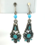 Vintage French art Nouveau Style Turquoise Enamel and Silver Plated Clip Earring