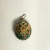 Antique Sterling Silver Enamel Egg shape green with gold designs