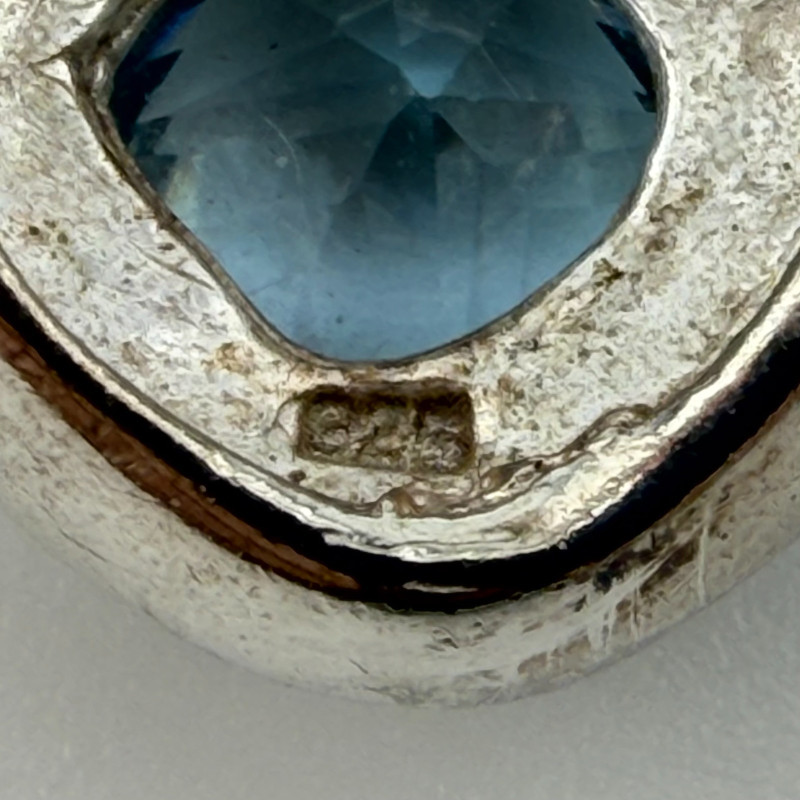 Vintage Style 925 Silver Blue Topaz Marcasite Ring Maker CW