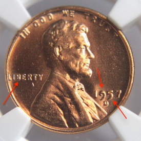 NGS MS 63 RD  1957 D LINCOLN MEMORIAL 