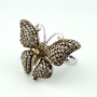 Gorgeous Sterling Silver 925 Butterfly Ring with Pave CZ Stones, Size 6