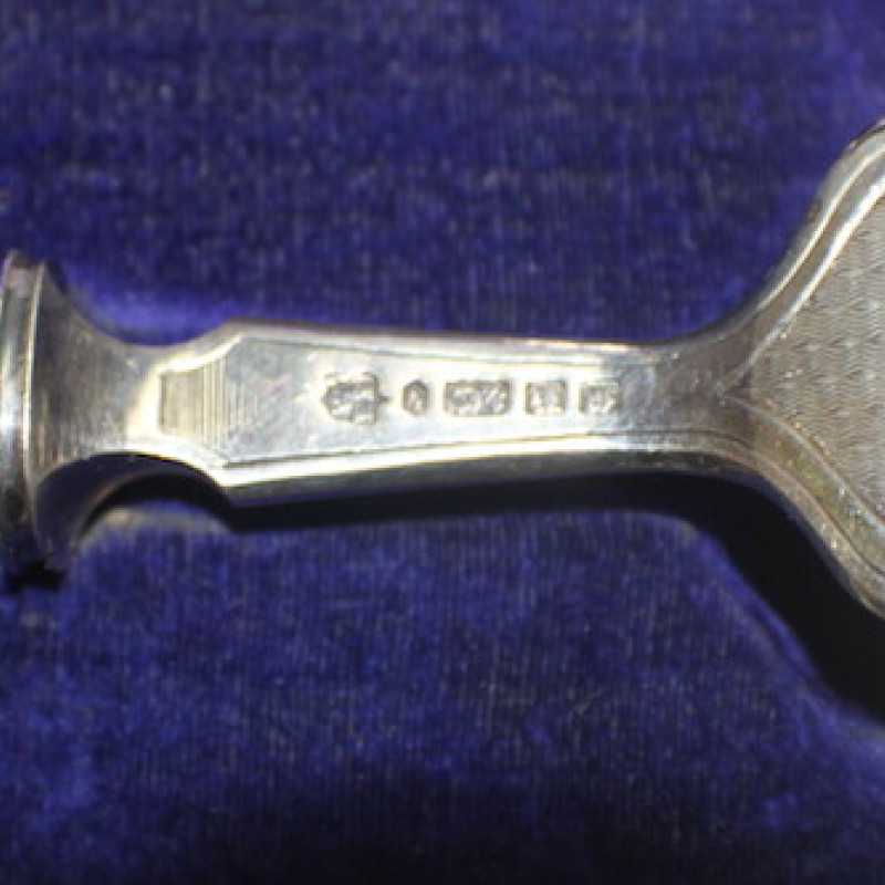 SILVER PLATE ANTIQUE FORK AND KNIFE 12 INCHES "RMEN" Silver Mark