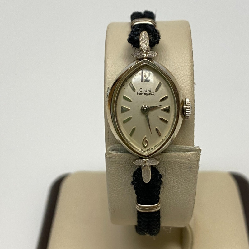 Antique Girard Perregaux 14K White Gold Ladies Wristwatch - GEMEX USA 10KT Band Antique Girard Perregaux 14K White Gold Ladies Wristwatch - GEMEX USA 10KT Band