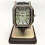 Black Leather Band Mother of Pearl Pace Diamond Bezel Watch