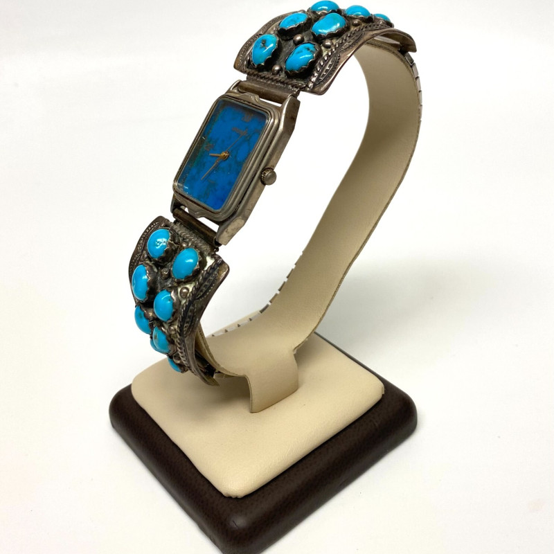Sterling Silver and Turquoise Arenix Watch Japan Movement Sterling Silver and Turquoise Arenix Watch Japan Movement