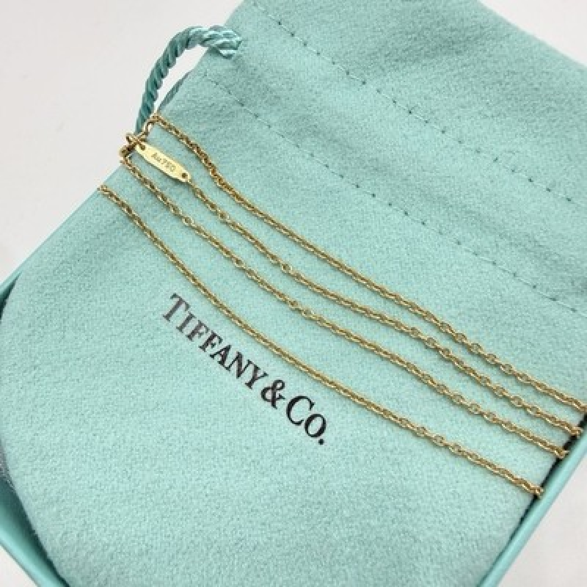 Tiffany & Co. 18K Yellow Gold 24” Chain Necklace w/ Box & Pouch Au750 - Tiffany & Co.