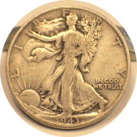 1943 Liberty Walking Half Dollar Silver Coin #010
