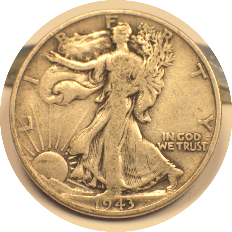 1943 Liberty Walking Half Dollar Silver Coin #010 1943 Liberty Walking Half Dollar Silver Coin #010