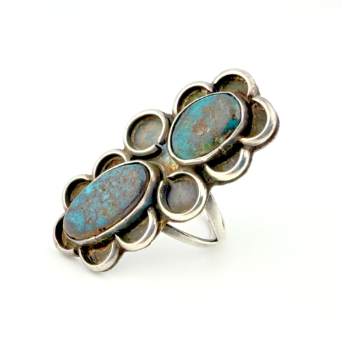 Handmade 925 Sterling Silver Vintage Blue Turquoise Ring Native American Size 10 Handmade 925 Sterling Silver Vintage Blue Turquoise Ring Native American Size 10