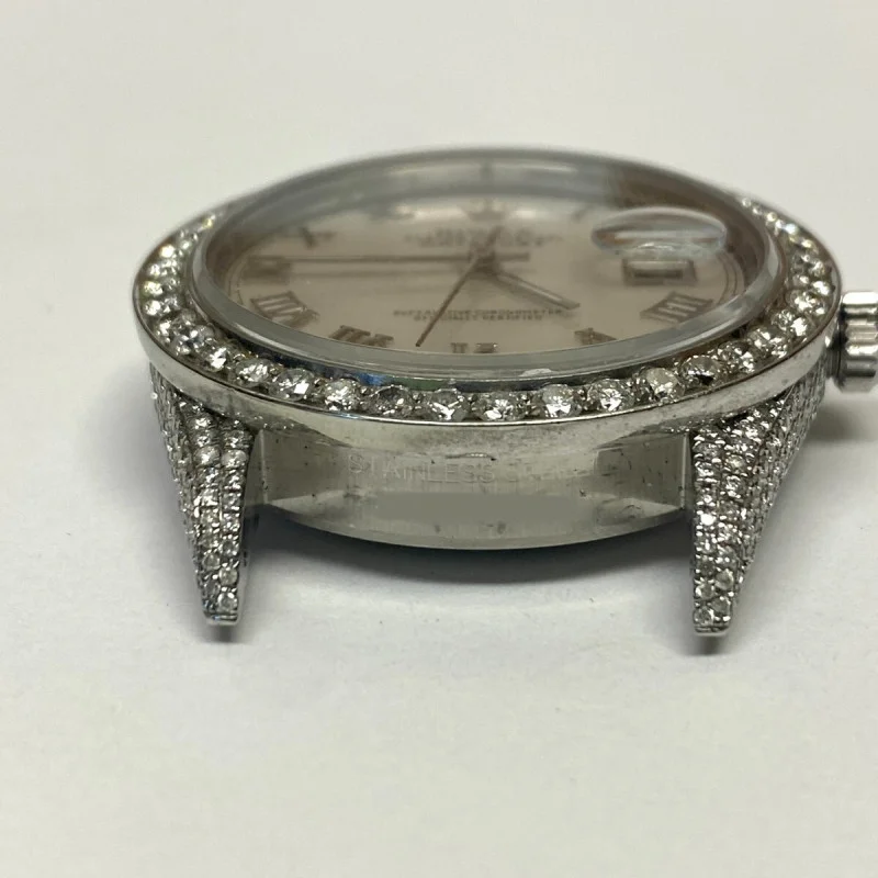 Rolex Datejust 36mm Stainless Steel Watch Diamond Bezel-White Roman Dial
