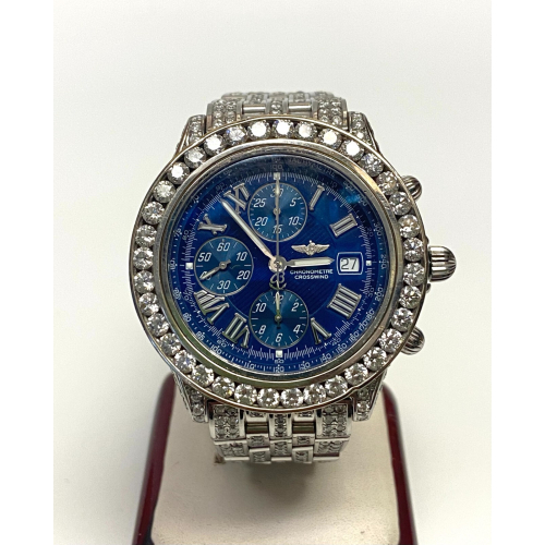 Breitling Crosswind Chronometer Stainless Steel 10.00 ct Diamond Watch Breitling Crosswind Chronometer Stainless Steel 10.00 ct Diamond Watch
