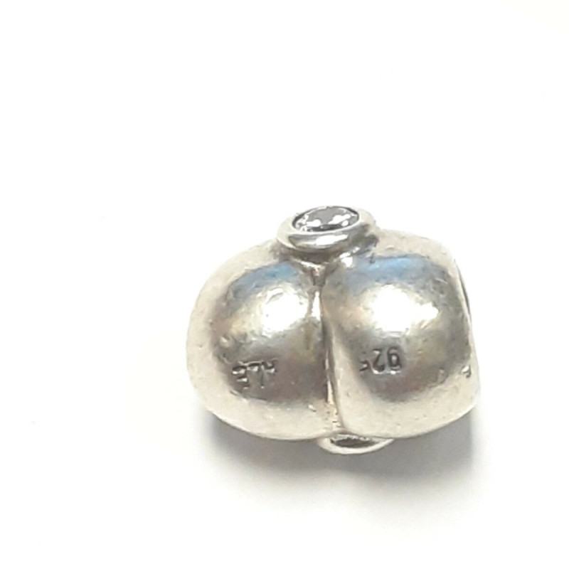 Hearts With White Stones for Charm Bracelets #5