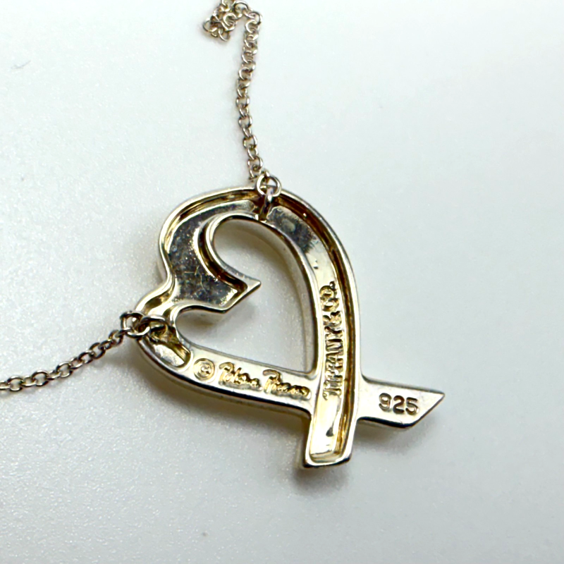 Tiffany & Co. Paloma Picasso Sterling Silver Loving Heart Pendant Necklace 18"