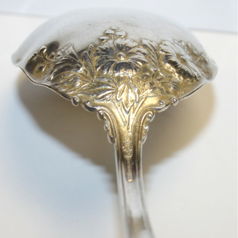 Antique R, Sterling Silver Serving Whiting Baroque Spoon