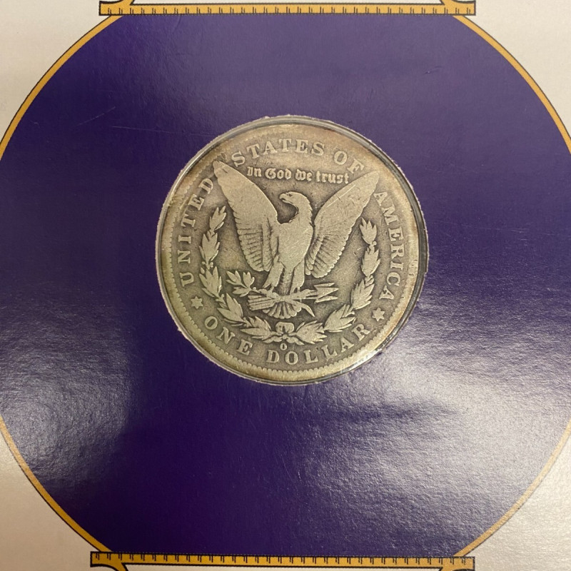 1864 Morgan Silver W/Stamp in Holder Cornerstone for Statue of Liberty