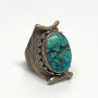 Vintage Turquoise Silver Ring Size 11