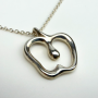 Tiffany & Co Sterling Silver Necklace Apple Pendant Elsa Peretti 16"Length Chain