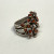 Vintage Designed Coral Stones & Diamond  Sterling Silver 925   Woman Ring Size 7