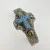 Rare Sarda Artisan Collection Of Bali Paraiba Silver Cuff Bracelet with Cross
