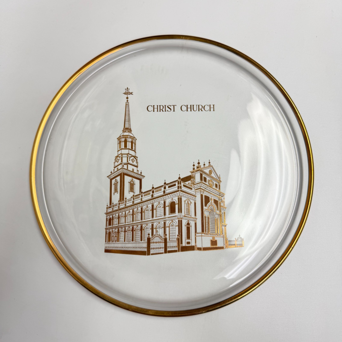 Vintage Orrefors Crystal Sweden Christ Church Limited Edition Plate w/ Box