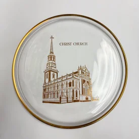 Vintage Orrefors Crystal Sweden Christ Church Limited Edition Plate w/ Box
