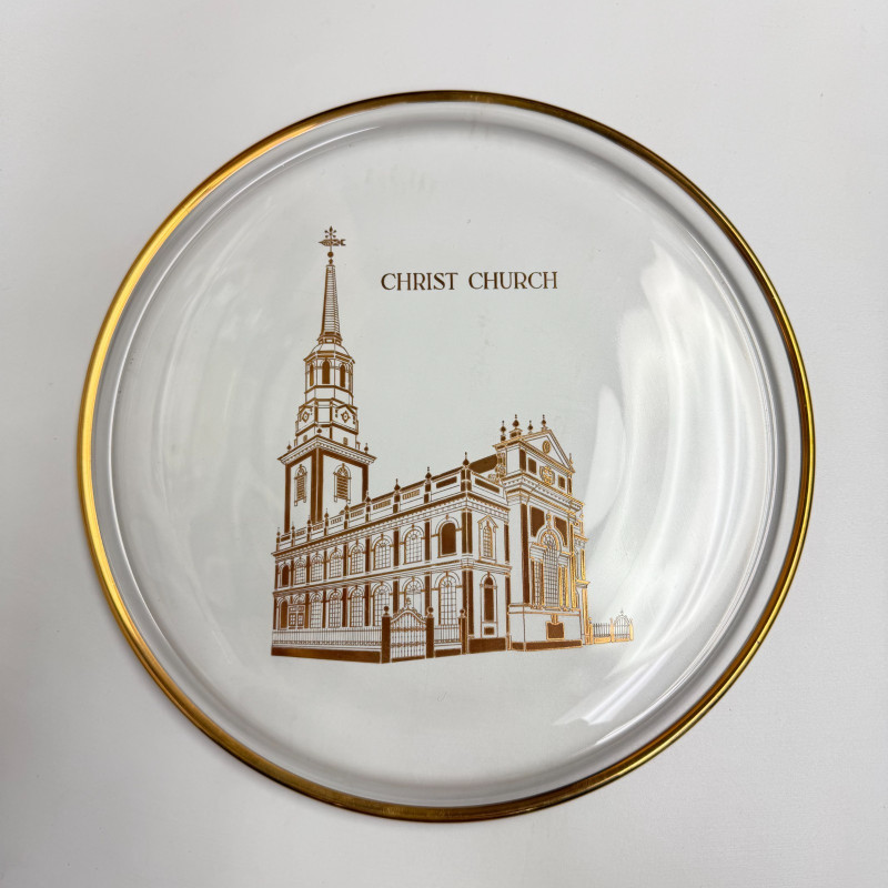 Vintage Orrefors Crystal Sweden Christ Church Limited Edition Plate w/ Box