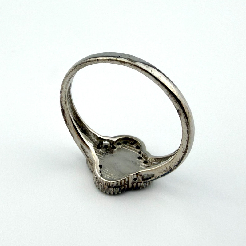 925 Silver Clover Ring Mother of Pearl Stunning Trending Style Size 7