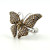 Gorgeous Sterling Silver 925 Butterfly Ring with Pave CZ Stones, Size 6