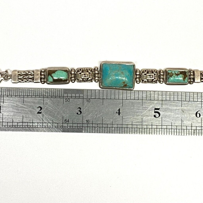 Vintage 925 Sterling Silver Bracelet with Turquoise stomnes