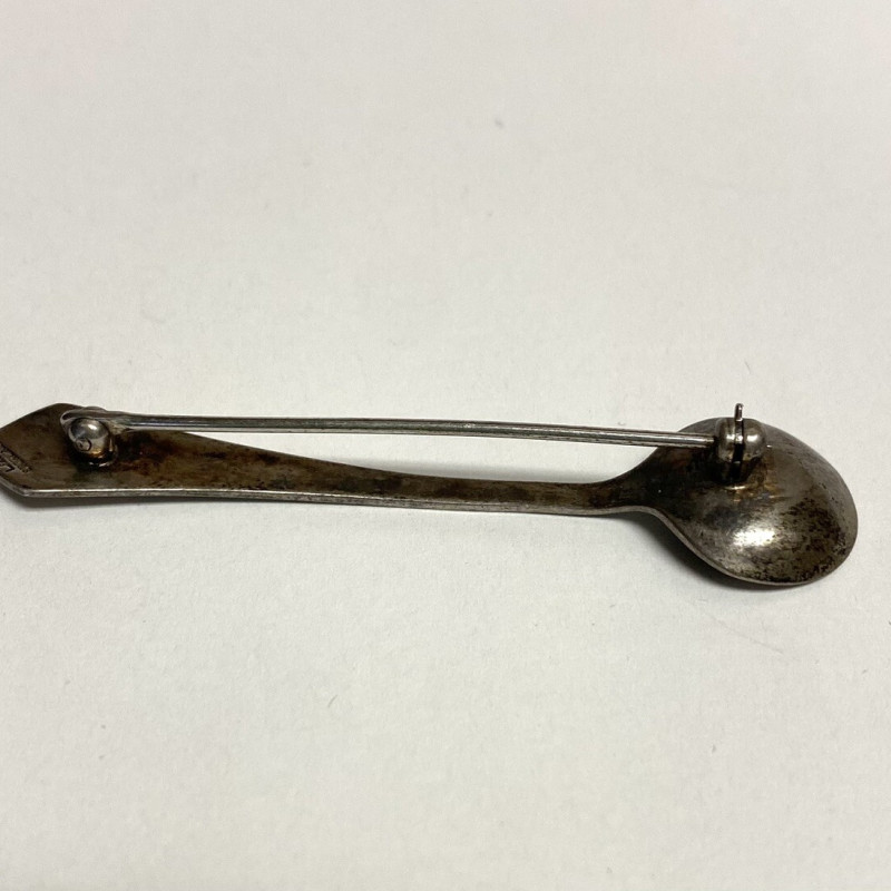 Vintage Sterling Silver  Engraved L.G.B Miniture Spoon Brooch