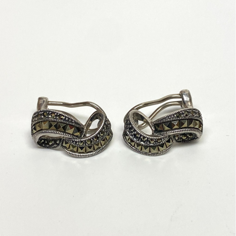 Vintage Judith Jack Sterling Silver Marcasite Earrings Vintage Judith Jack Sterling Silver Marcasite Earrings