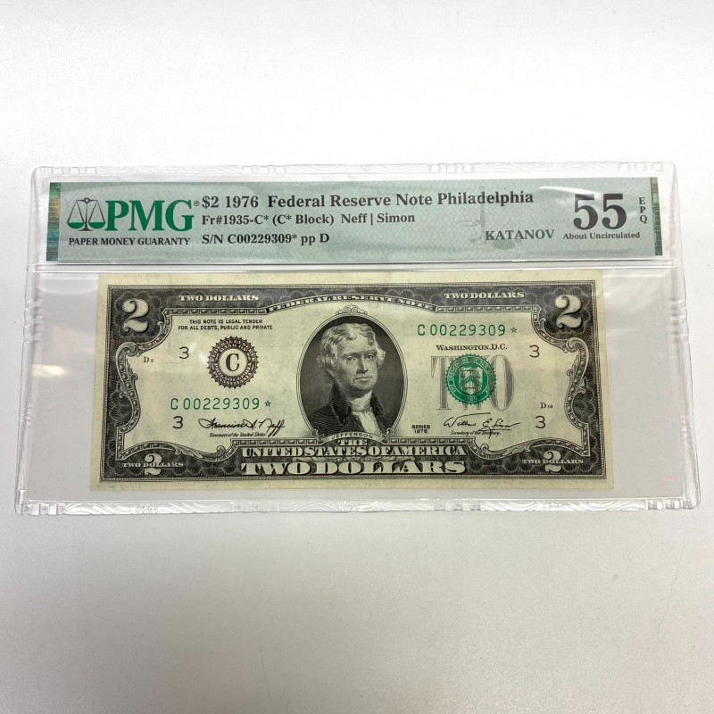 Fr 1935-C* (C* Block) $2 1976 FRN Philadelphia PMG 55EPQ Fr 1935-C* (C* Block) $2 1976 FRN Philadelphia PMG 55EPQ